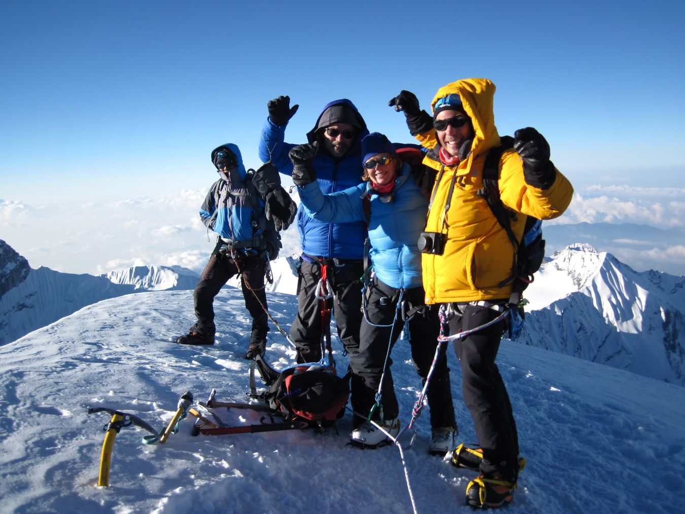 Celebrations on the summit of Mera Peak